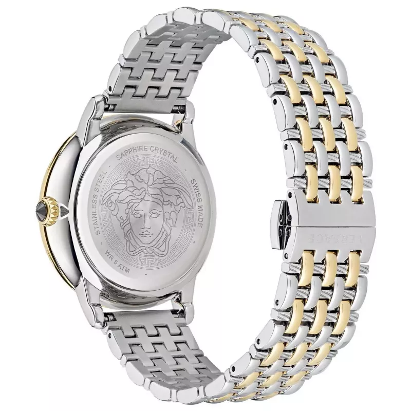 VERSACE VE6F00423 unisex švajčiarske kremenné hodinky 38mm čierny ciferník kožený remienok