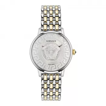 VERSACE VE6F00423 unisex švajčiarske kremenné hodinky 38mm čierny ciferník kožený remienok