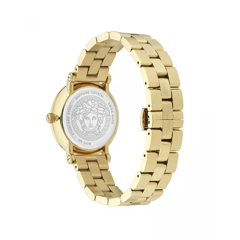 VERSACE dámske hodinky VE7F00623 Swiss quartz 35mm čierny ciferník kožený remienok