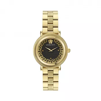 VERSACE dámske hodinky VE7F00623 Swiss quartz 35mm čierny ciferník kožený remienok
