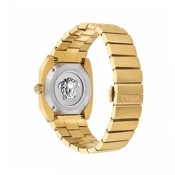 VERSACE dámske hodinky VE8F00424 quartz, 44mm čierny ciferník s koženým remienkom