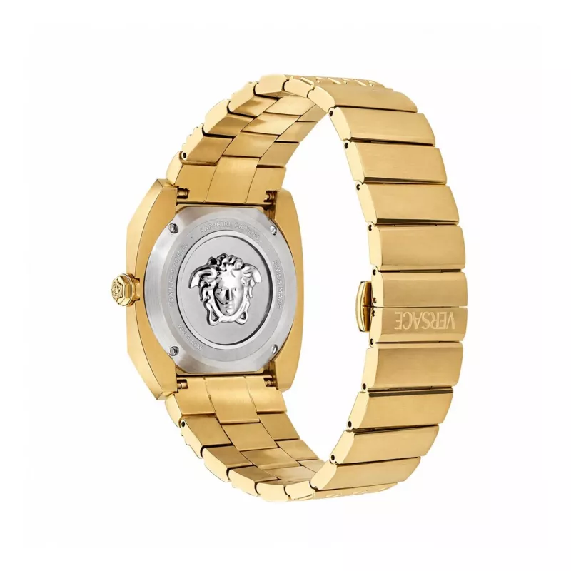 VERSACE dámske hodinky VE8F00424 quartz, 44mm čierny ciferník s koženým remienkom
