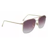 Victoria Beckham VB202S-712 dámske nadrozmerné hranaté slnečné okuliare, zlatý kovový rám, hnedé gradientové sklá, 59 mm