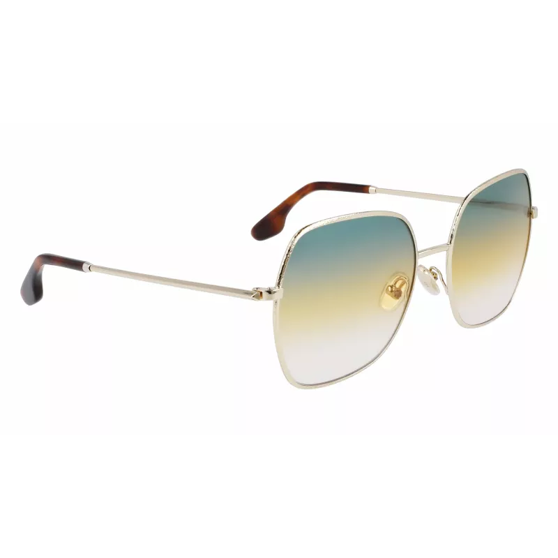 Victoria Beckham VB223S-727 dámske slnečné okuliare Havana acetátový hranatý rám hnedé gradientové sklá 56mm
