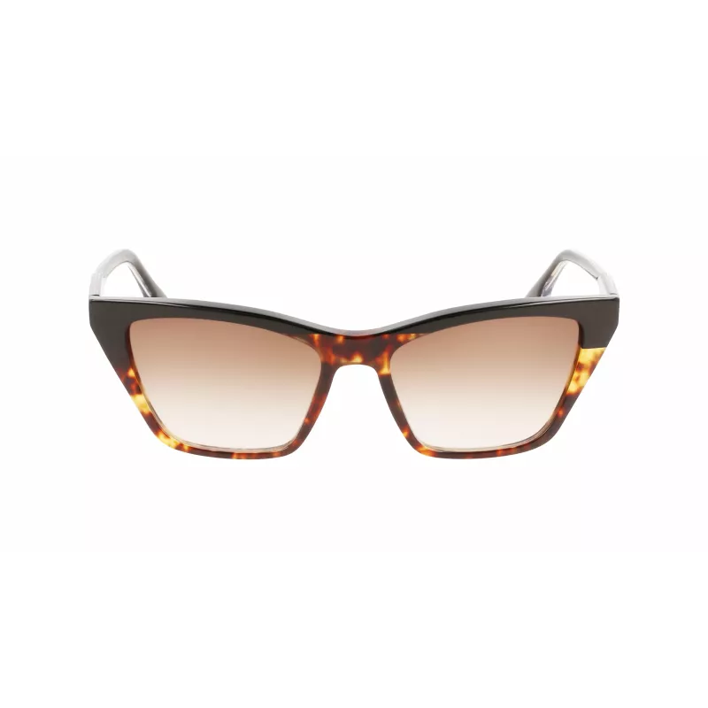 Victoria Beckham VB638S-005 dámske hranaté acetátové slnečné okuliare - čierny rám, sivé gradientové sklá 55/17/140 mm