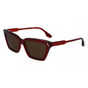 Victoria Beckham VB661S5716610 dámske hranaté acetátové slnečné okuliare - Red Havana 57 mm