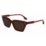 Victoria Beckham VB661S5716610 dámske hranaté acetátové slnečné okuliare - Red Havana 57 mm