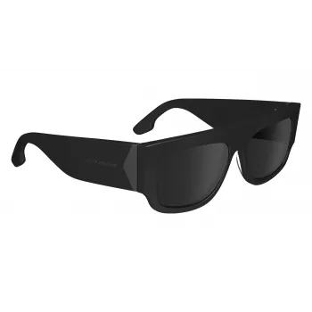 Victoria Beckham VB666S5516001 dámske hranaté slnečné okuliare - čierny acetátový rám, čierne polykarbonátové sklá, 55/16/145 mm