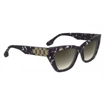 Victoria Beckham VB668S5516010 dámske hranaté slnečné okuliare - čierny acetátový rám, sivé sklá CR-39, 55 mm