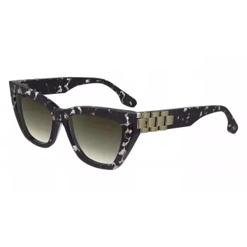 Victoria Beckham VB668S5516010 dámske hranaté slnečné okuliare - čierny acetátový rám, sivé sklá CR-39, 55 mm