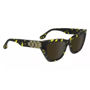 Victoria Beckham VB668S5516012 dámske hranaté slnečné okuliare čierny acetát sivé šošovky 55/16/145 mm