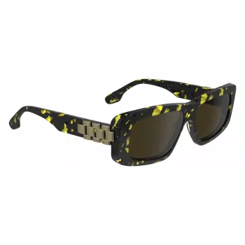 Victoria Beckham VB669S5513012 dámske hranaté acetátové slnečné okuliare - čierna/sivá - 55/13/145 mm