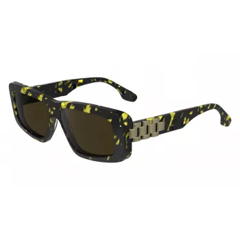 Victoria Beckham VB669S5513012 dámske hranaté acetátové slnečné okuliare - čierna/sivá - 55/13/145 mm