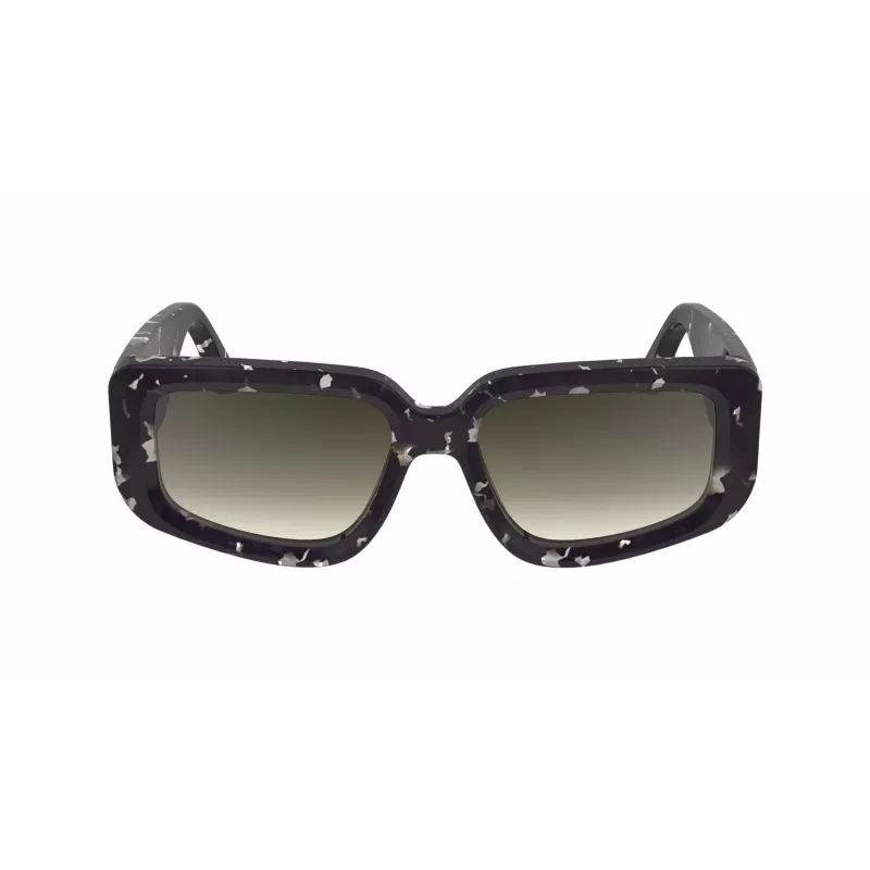 Victoria Beckham VB670S-010 dámske nadrozmerné hranaté slnečné okuliare čierny acetát sivé sklo 54mm
