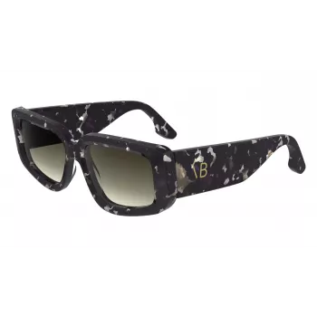 Victoria Beckham VB670S-010 dámske nadrozmerné hranaté slnečné okuliare čierny acetát sivé sklo 54mm