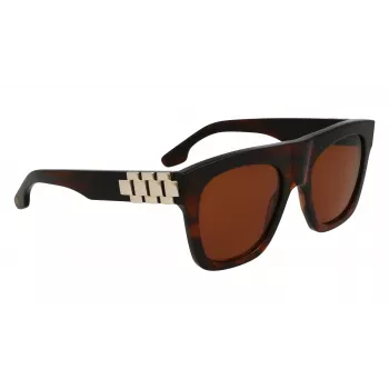 Victoria Beckham VB675S5220227 dámske nadrozmerné hranaté slnečné okuliare, tmavá havanna, gradientové šošovky sivé, 52 mm