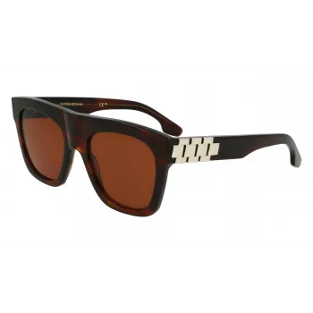 Victoria Beckham VB675S5220227 dámske nadrozmerné hranaté slnečné okuliare, tmavá havanna, gradientové šošovky sivé, 52 mm