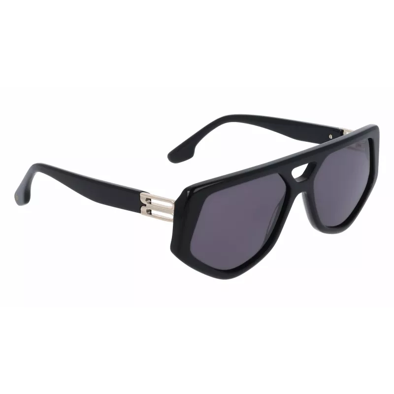 Victoria Beckham VB681S5815001 dámske hranaté slnečné okuliare čierny acetátový rám sivé sklá 58mm
