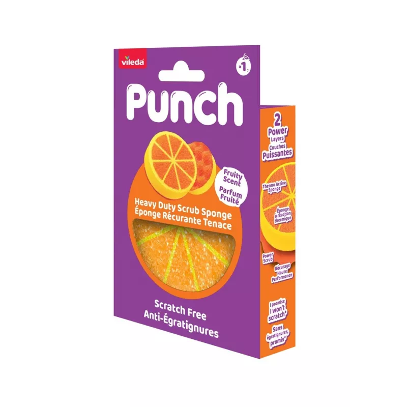 Vileda Punch Strong oranžová škrabka na riad, 1 kus