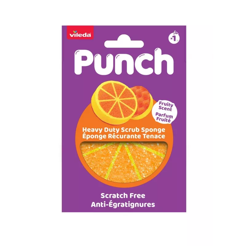 Vileda Punch Strong oranžová škrabka na riad, 1 kus