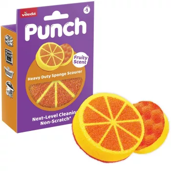 Vileda Punch Strong oranžová škrabka na riad, 1 kus