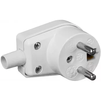VIPLAST 220-01 uhlová sieťová zástrčka 16A 250V IP20 biela