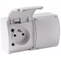 VIPLAST KOALA 162-01 dvojzásuvka s ochranným kontaktom a sklopným krytom, Typ E 16A 250V, IP44 biela