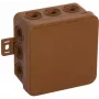 VIPLAST V5 Klik nástenná rozvodná krabica, prázdna, 12 káblových vstupov, hnedá, IP54, 75x75x41 mm, 035-02