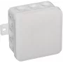 VIPLAST V5 klipová rozvodná krabica na omietku, prázdna, 12 káblových vstupov, IP54, biela, 75x75x41 mm, 035-01