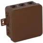 VIPLAST V6 Click nástenná rozvodná krabica, 12 káblových vstupov, IP54, hnedá, 85x85x41 mm, prázdne puzdro (036-02)