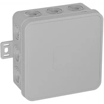 VIPLAST V6 Povrchová odbočná krabica, prázdna, 12 káblových vstupov, sivá, IP54, 85x85x41mm, so zaklapávacím viečkom