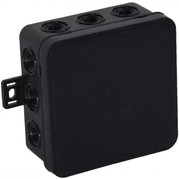 VIPLAST V7 Klik nástenná rozvodná krabica, prázdna, 12 vstupov, čierna, IP54, 100x100x41 mm