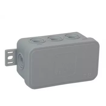 VIPLAST V8 Klik Povrchová svorkovnica, prázdna, 8 káblových vstupov, sivá, IP54, 80x45x41mm, 038-03