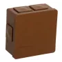 VIPLAST VP-02 Podomietková odbočná krabica, 6 káblových vstupov, zaklapávacie veko, hnedá, IP55, 86x86x40 mm