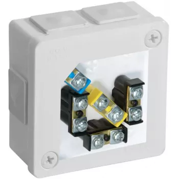 VIPLAST VP-22 povrchová odbočná krabica so svorkami, 6 káblových vstupov, biela, IP55, 86x86x40 mm