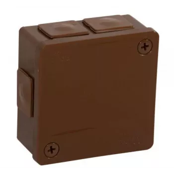 VIPLAST VP-22 podomietková a nadomietková rozvodná krabica, 6 káblových vstupov, hnedá, IP55, 86x86x40mm