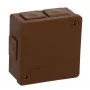 VIPLAST VP-22 podomietková a nadomietková rozvodná krabica, 6 káblových vstupov, hnedá, IP55, 86x86x40mm