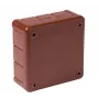 VIPLAST VP-41 na omietku prázdna rozvodná krabica, 12 káblových vstupov, hnedá, IP55, 98x98x42 mm