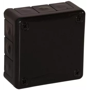 VIPLAST VP-41 na omietku rozvodná krabica prázdna s 12 káblovými vstupmi, čierna, IP55, 98x98x42mm