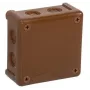 VIPLAST VP-42 nástenná prázdna krabica, 8 káblových vstupov, hnedá, IP55, 98x98x42 mm 042-02