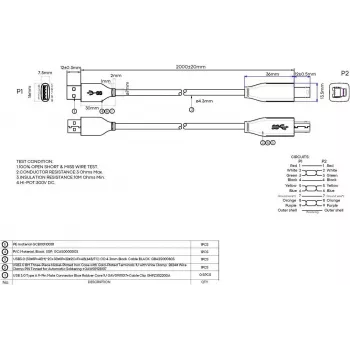 VISION 2 m USB 3.0 kábel - poniklované konektory - šírka pásma 5 Gbit/s - opletené tienenie s viac ako 65% pokrytím - USB A (M) na USB B (M) - vonkajší priemer 4,2 mm - 28+24 AWG - čierny