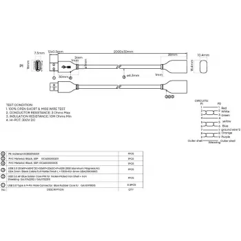 VISION 2 m USB 3.0 predlžovací kábel - poniklované konektory - šírka pásma 5 Gbit/s - viac ako 65% opletené tienenie - USB A (samica) na USB A (samec) - vonkajší priemer 4,2 mm - 28+24 AWG - čierny