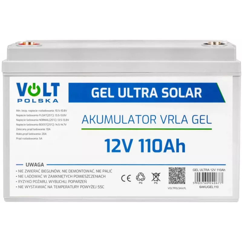 VOLT POLSKA GEL VPRO solárna batéria 12V 110Ah