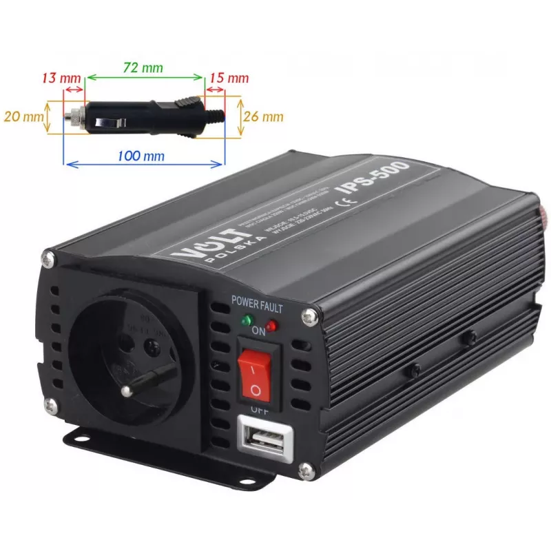 VOLT POLSKA IPS-500 12V / 230V 350/500 W menič napätia