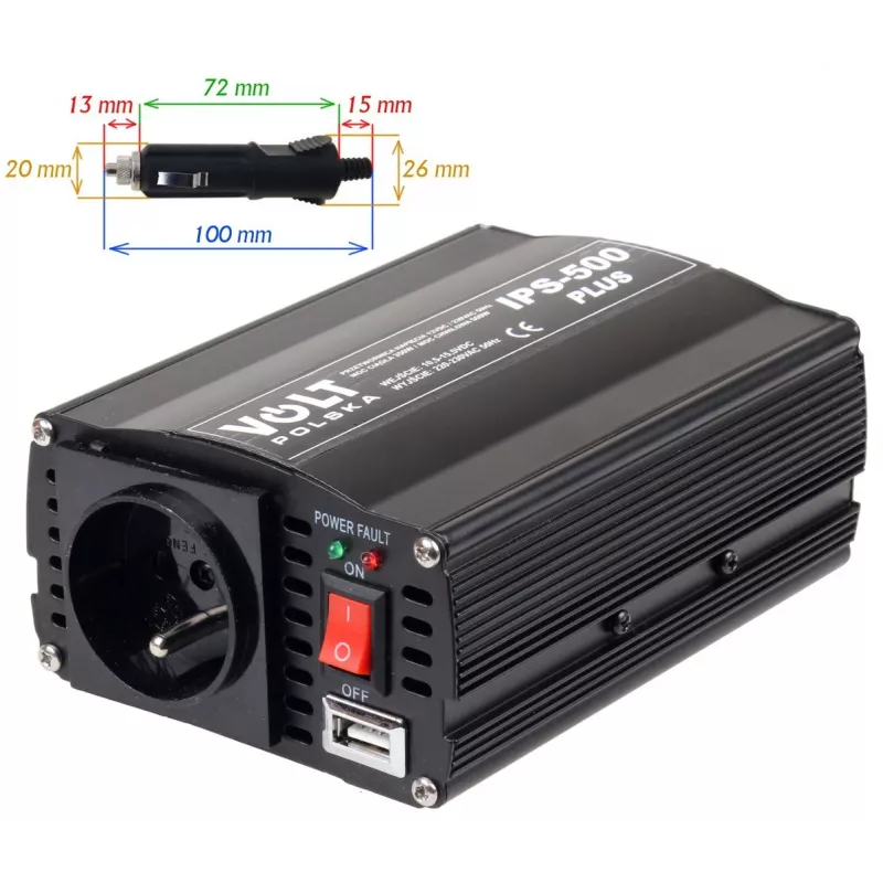 VOLT POLSKA IPS-500 PLUS 12V / 230V 350/500 W menič napätia