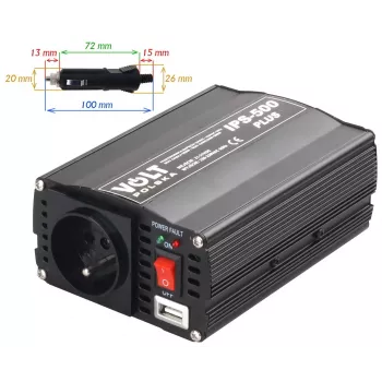 VOLT POLSKA IPS-500 PLUS 24V / 230V 350/500 W napäťový invertor