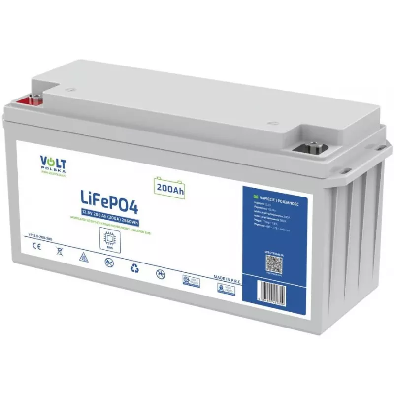 VOLT POLSKA lithium iron phosphate LiFePO4 batéria 12,8V 200Ah 200A