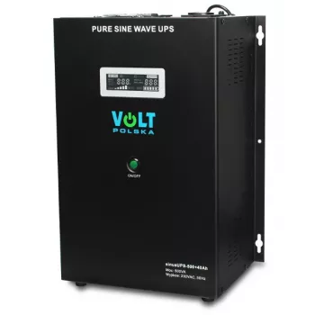 VOLT POLSKA Sinus UPS 500 line-interactive UPS, 500VA/300W, Pure Sine Wave, 12V 40Ah externá batéria
