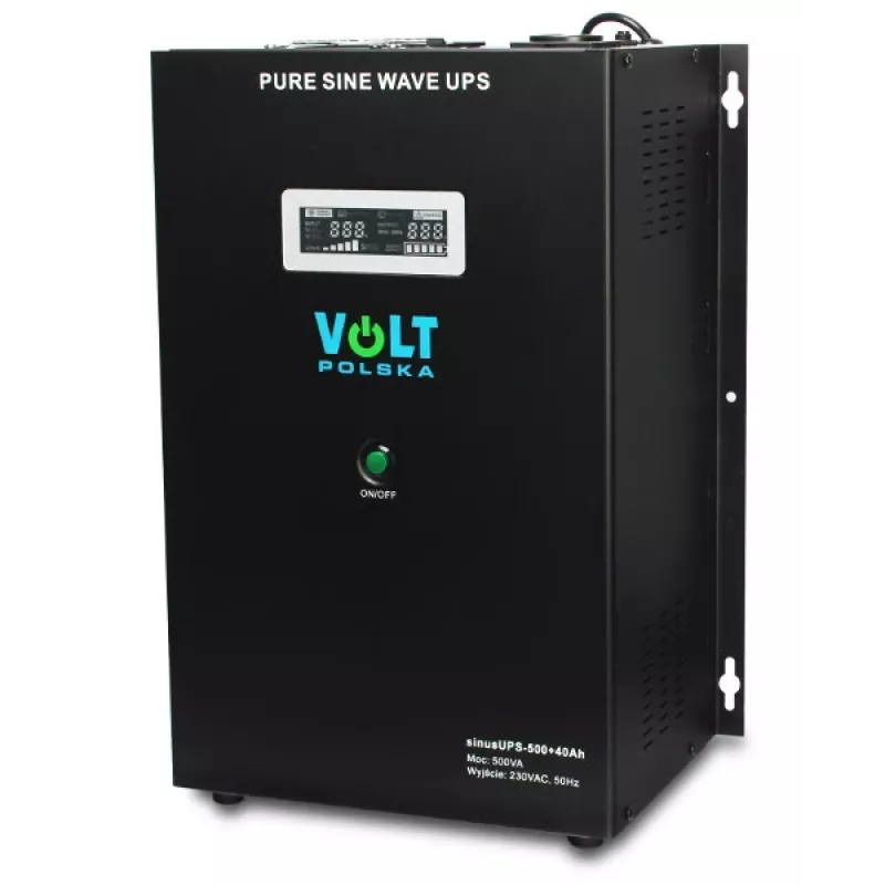 VOLT POLSKA Sinus UPS 500 line-interactive UPS, 500VA/300W, Pure Sine Wave, 12V 40Ah externá batéria