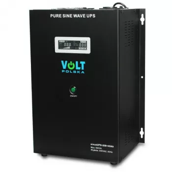VOLT POLSKA Sinus UPS 500 line-interactive UPS, 500VA/300W, Pure Sine Wave, 12V 40Ah externá batéria